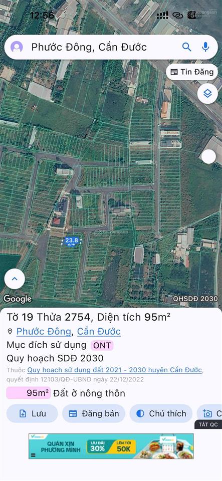 Cần bán lô đất phước đông  cần đước  giá 900 triệu  tin thật 100%  0965 062 ***