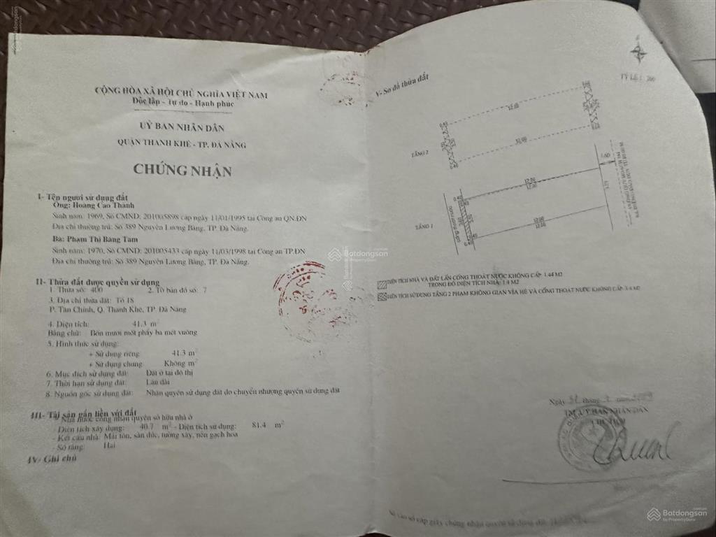 Giảm sập hầm nhà 2 tầng mặt tiền ô tô thanh khê, chợ cồn