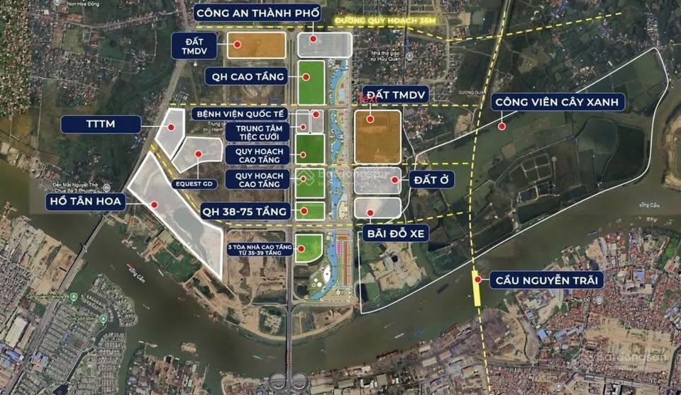 Bán lô đất biệt thự 200m2 lô 04c9 tái định cư bắc sông cấm (khu c chân cầu nguyễn trãi)