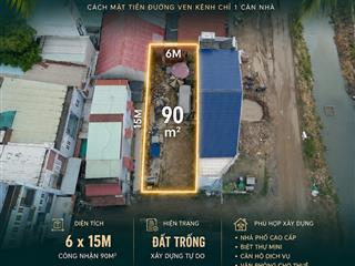 Cơ hội hiếm có đất 6x15m cn 90m² view kênh tham lương thống nhất p15 cách mt 1 căn chỉ 9.5 tỷ tl