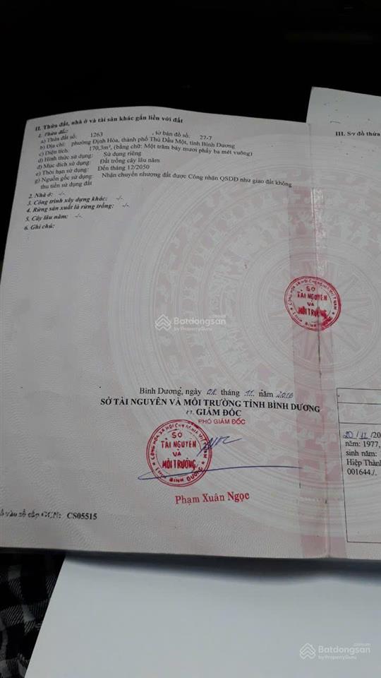 Bán đất mặt tiền dx083. ngay sau bệnh viện 1500 giường. giá rẻ