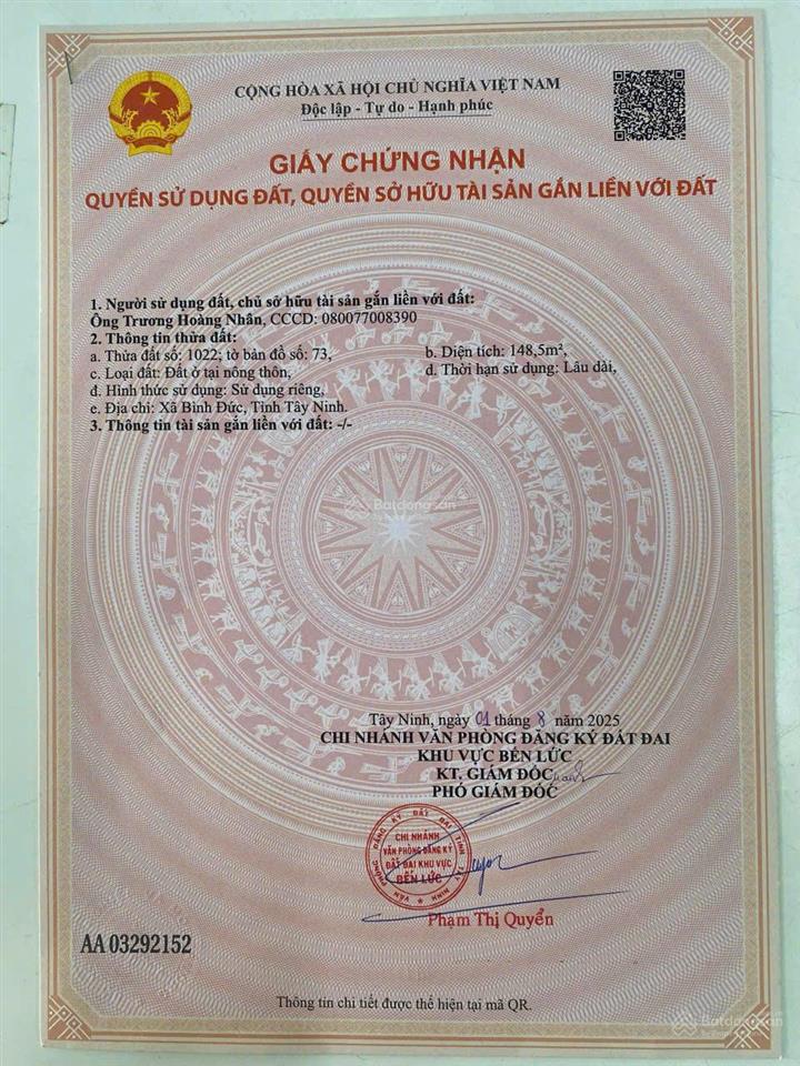 Chủ bán đất mặt tiền, thổ cư 100% nhựt chánhbến lức  long an.
