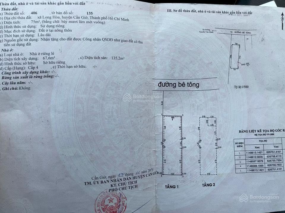 Chính chủ bán nhà long hoà cần giờ , sát vin 1km