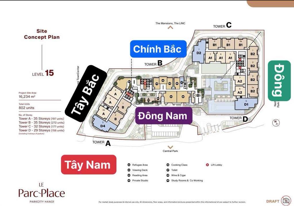 Le parc place park city hà nội  quỹ căn 2pn+ toà c view đẹp, booking sớm ưu đãi tốt
