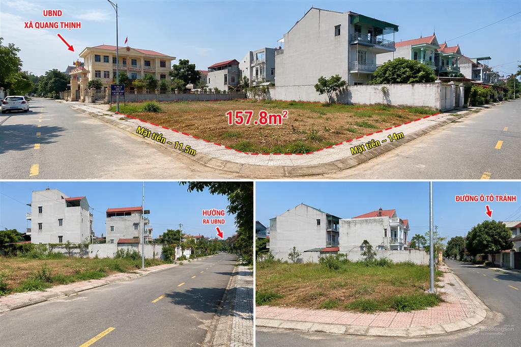 Hiếm! lô góc 2 mặt tiền đấu giá 157.8m² rất hợp xây nhà + kinh doanh