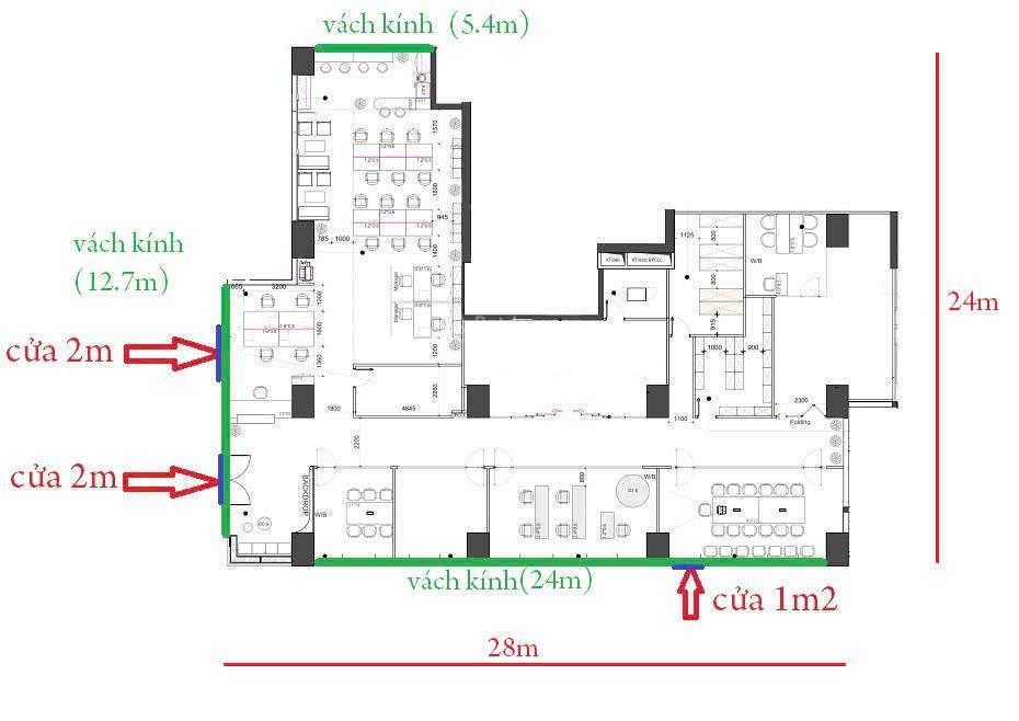 Cho thuê mb chân đế 460m, 3 mặt kính mặt tiền đường lớn giá hời tại nam từ liêm  0983 219 ***