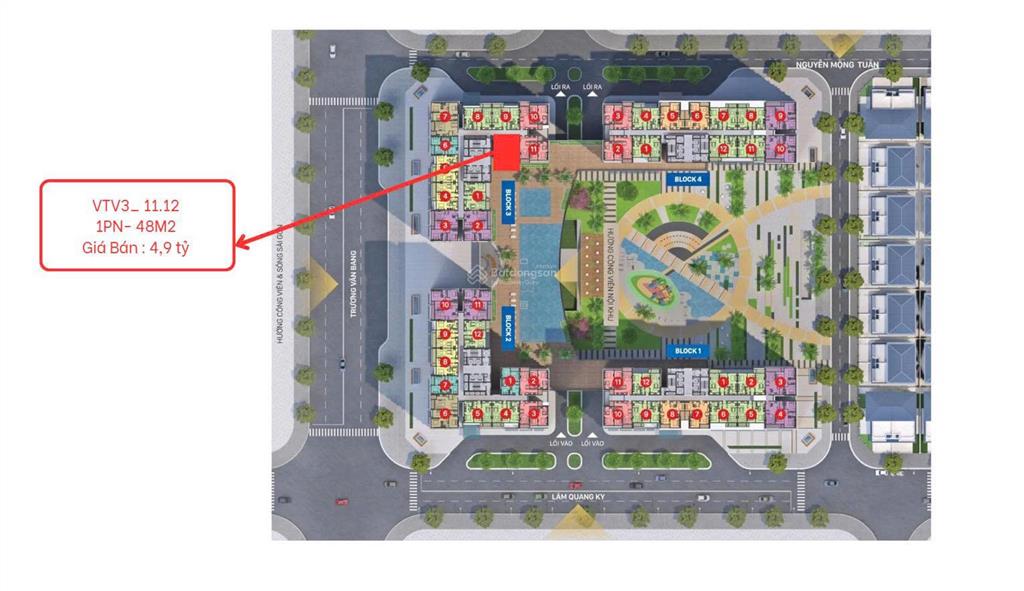 Không có căn thứ 2, 1pn tầng cao, view đẹp , giá bán chỉ 4,89 tỷ.  0939 420 *** hoài châu