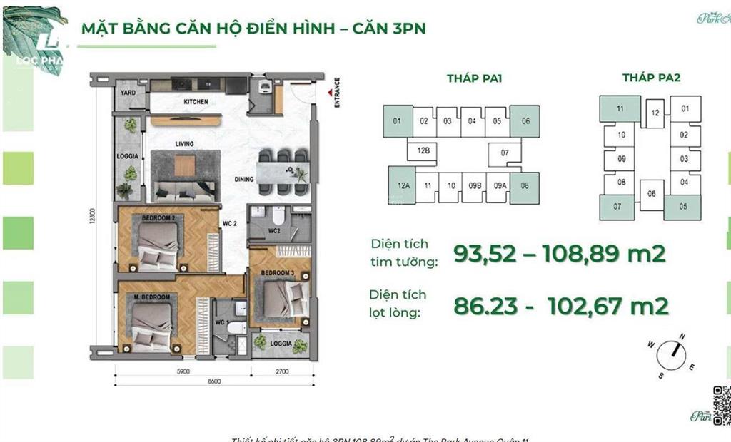 Hot deal! căn 3pn tầng cao hướng đông nam, view đẹp.  0939 420 *** hoài châu