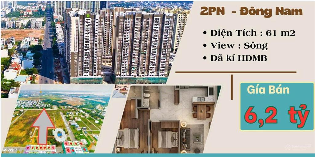 2pn hướng đông nam, tầng cao, view sông đẹp không bị chắn tầm nhìn. giá 6,2 tỷ.  0939 420 ***