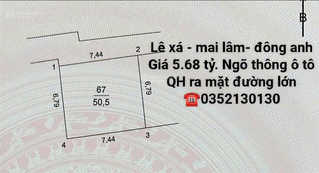 Bán nhà riêng tại lê xá, 5,68 tỷ, 50m2, 3pn, 3wc, hướng bắc