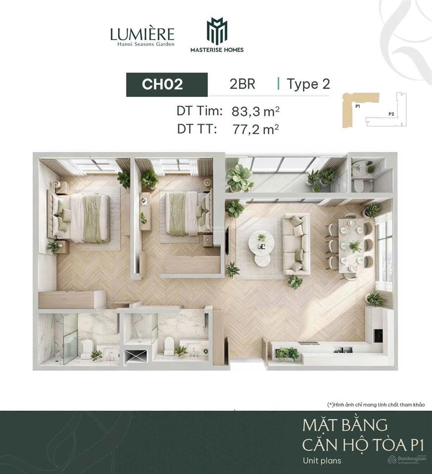 (masterise cao xà lá) căn hộ 2n 77m2 view metro mặt đường nguyễn trãi giá dự kiến chỉ từ (1x tỷ)