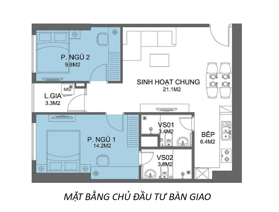 Căn hộ 2pn+2vs flc garden city đại mỗ