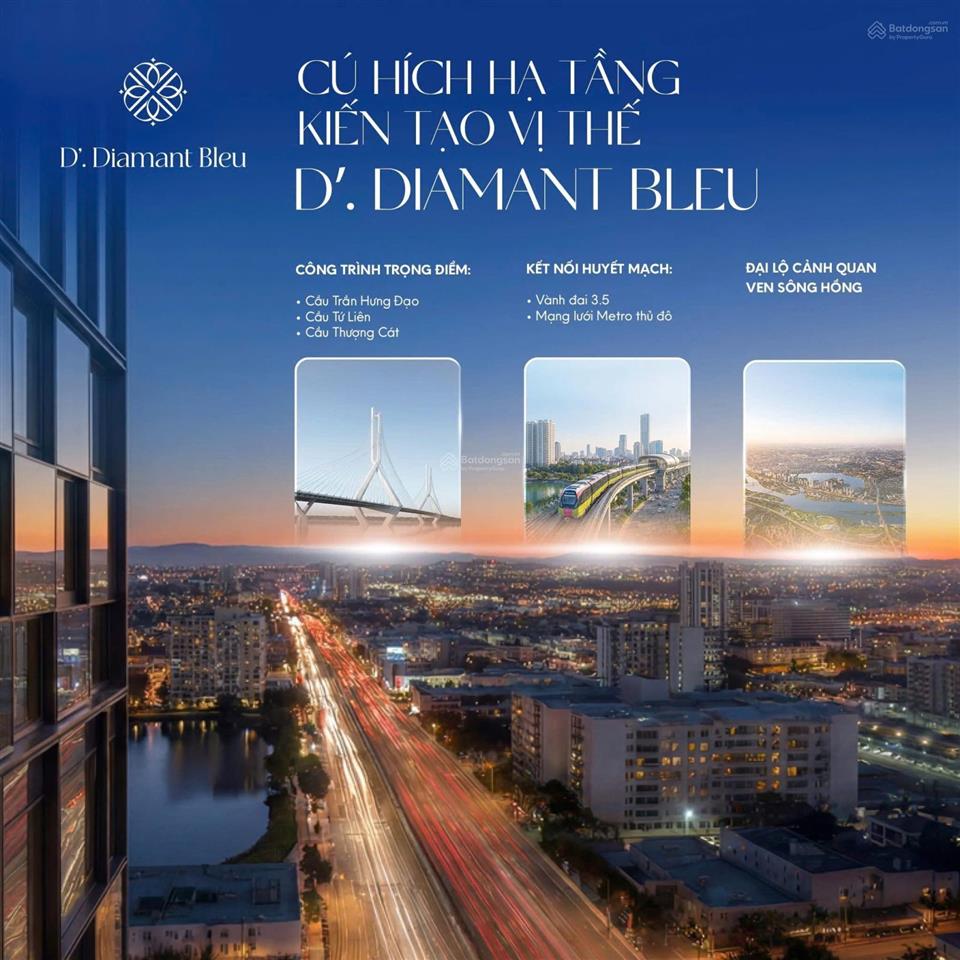 Chính thức d' diamant bleu  việt hưng, long biên  đơn giá 128tr/m2 (đã gồm vat chưa trừ ck)