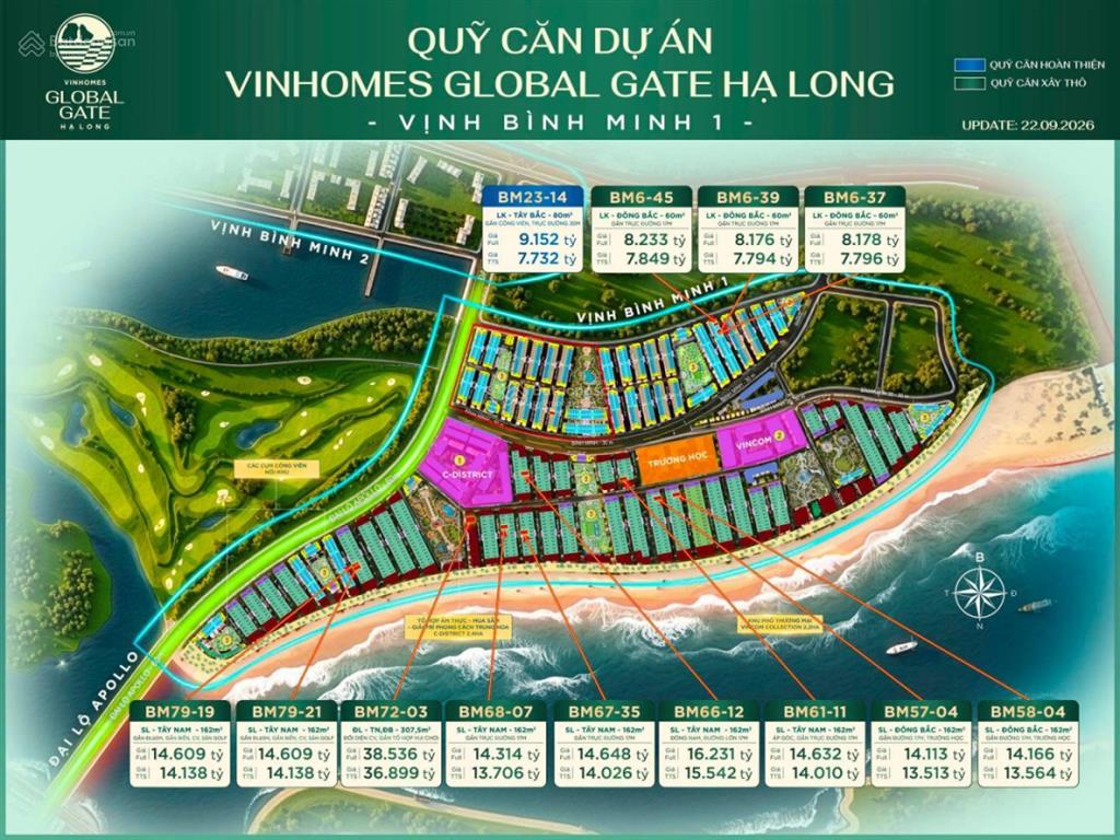 Bán liền kề  vinhomes global gate hạ long, 6,16 tỷ, 60m2 xây 4 tầng hot!