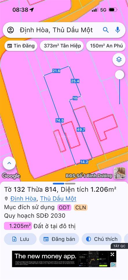 Bán nhà riêng 700m2 tại phường định hoà, thủ dầu một, giá 7.5 tỷ