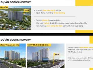 Bán cc đẹp bcons newsky, quốc lộ 13, 2,256 tỷ, 47m2, nhiều tiện ích