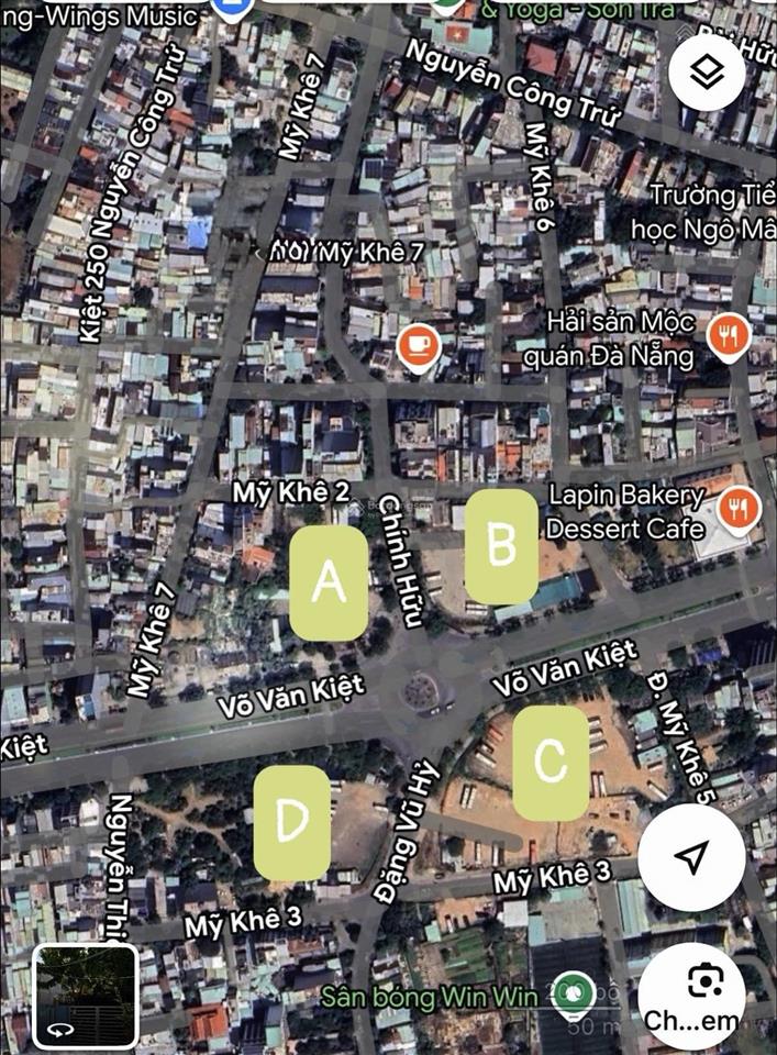 10.99 tỷ  mt mỹ khê 7 kề bên block xây trung tâm tài chính  71,6m2  ngang 5m5