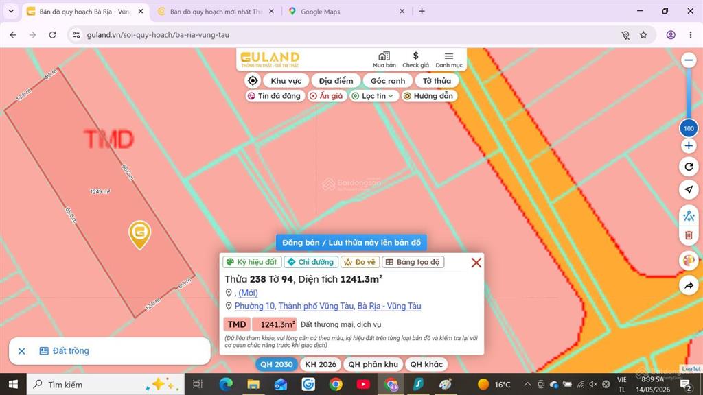 Thích hợp xây dựng khu nghỉ dưỡng, gần biển