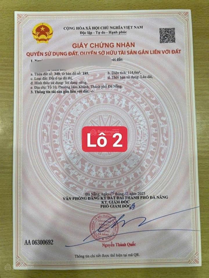 Bán lô đất kiệt ô tô tải kiệt 33 nam cao , p. hòa khánh nam