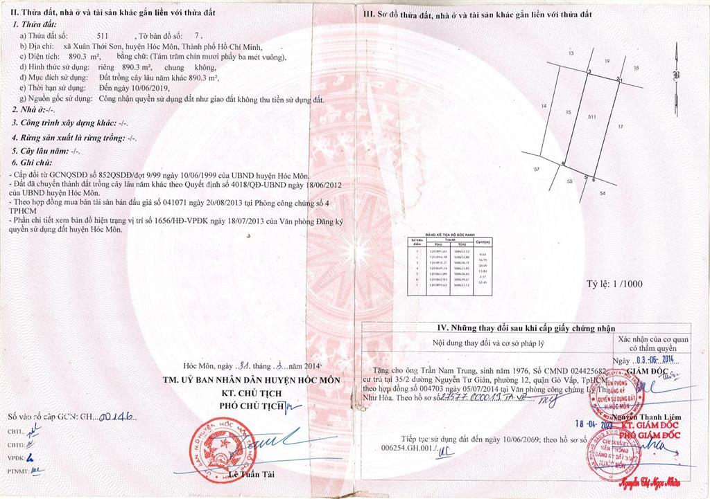 Bán đất tại xuân thới sơn, 8 triệu / m2, 890.3 m2, pháp lý đầy đủ, chính chủ, giá tốt