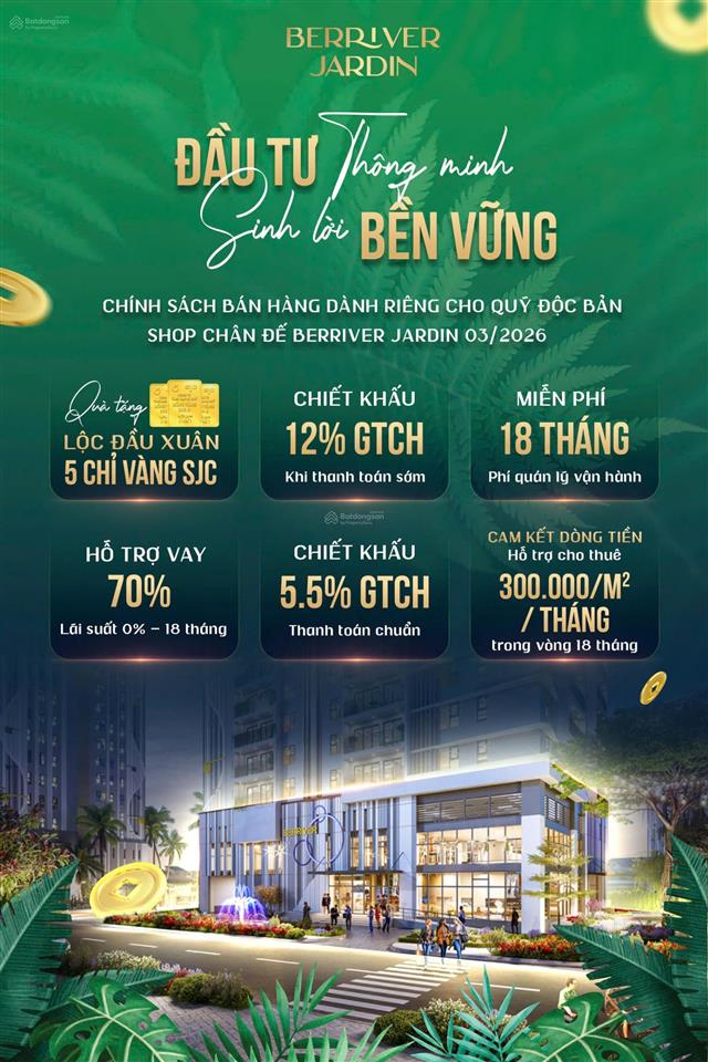 Mở bán gian thương mại sở hữu sổ lâu dài, cam kết cho thuê
