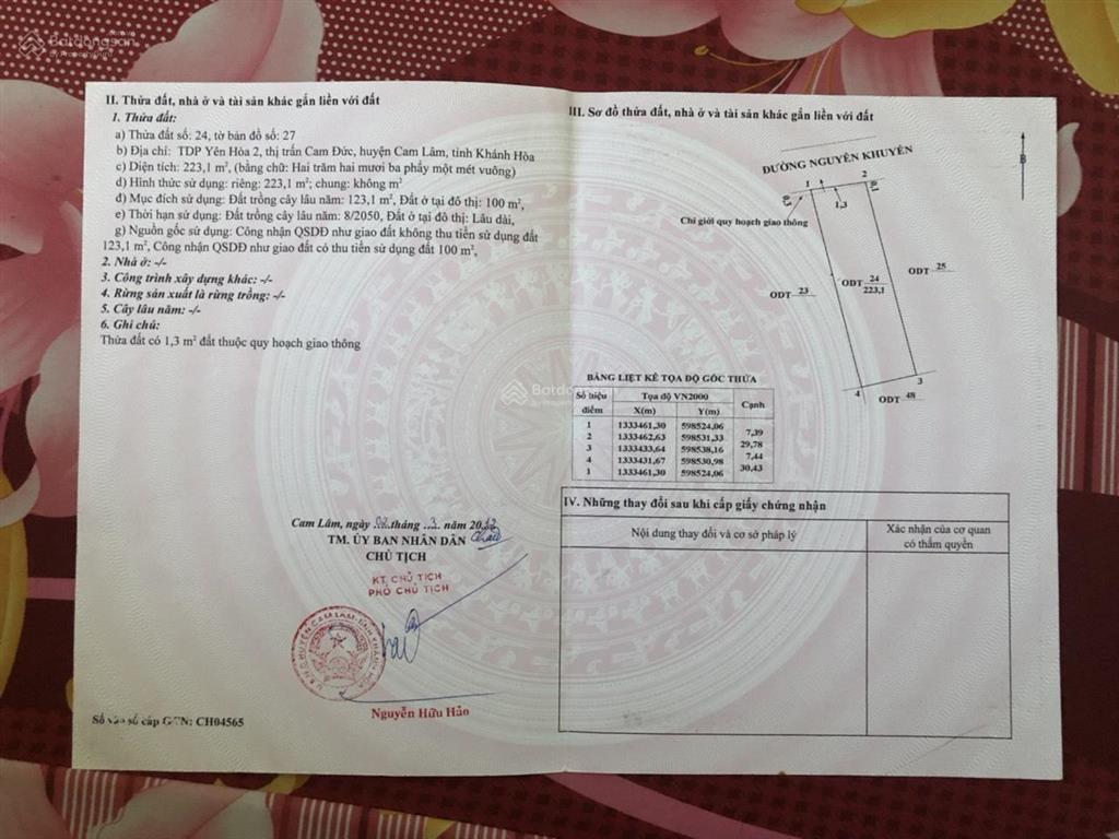 Đất thổ cư chính chủ cần bán giá cả có hoa hồng cho mọi người