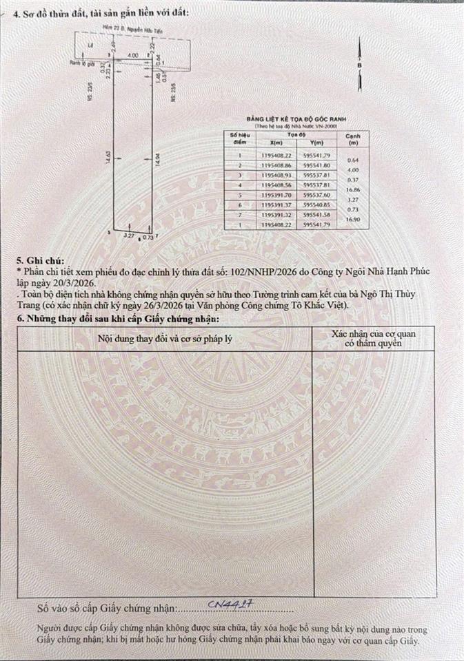 Bán nhà hẻm 23/7 nguyễn hữu tiến 4 x 18m trệt 2 lầu st