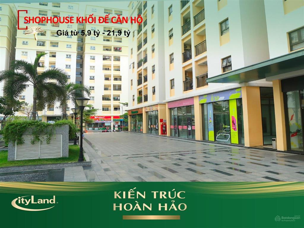 Shophouse cho thuê 24 triệu  59m2  có vị trí và diện tích đẹp tại p2 block chung cư cityland.