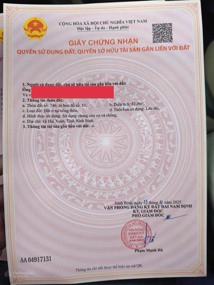Đất mặt biển hải xuân ninh bình