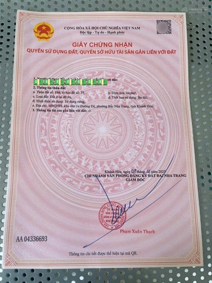 Bán đất khu tái định cư đường đệ gần biển