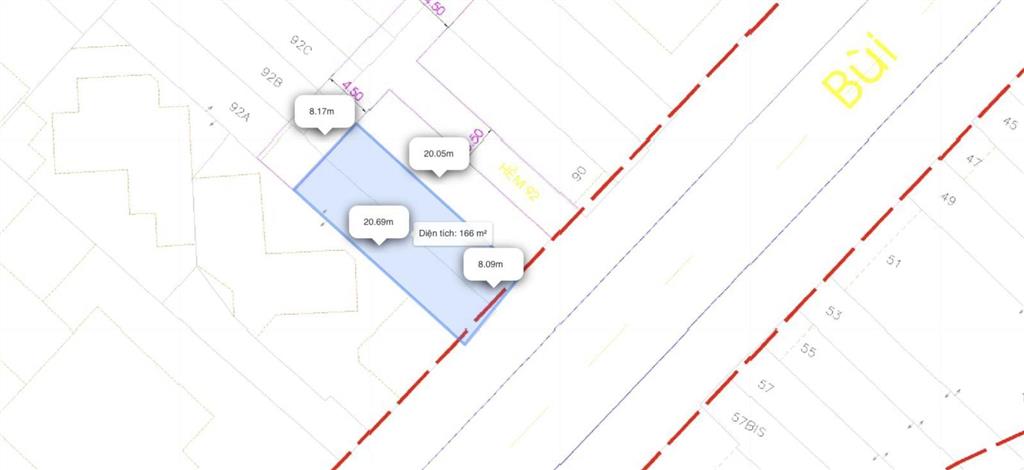 Giá tốt mặt tiền 94  96 bùi thị xuân bến thành q1, dt 8x20 vuông vức, xây 5 tầng, giá bán 65 tỷ