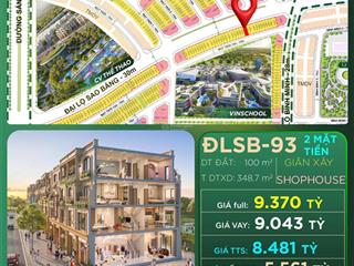 Shop 2 mặt tiền 100m2 giá chỉ từ 8,481 tỷ tại vinhomes golden city dương kinh  hải phòng