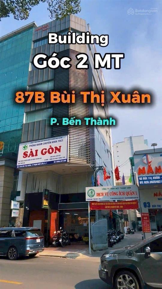 Tòa nhà góc 2 mt bùi thị xuân 8 tầng, góc với hẻm 5m xe hơi, 86 tỷ giảm giá 77 tỷ