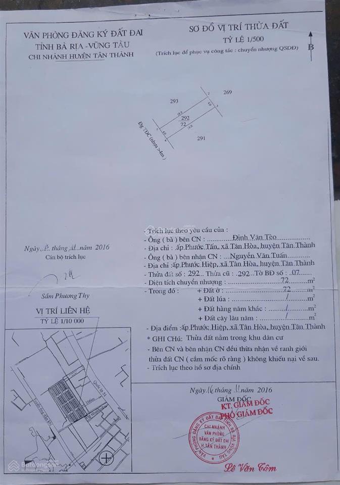 Bán đất tái định cư tân hòa phú mỹ, 72m2 full thổ cư, chính chủ sổ sẵn.