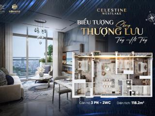 Chỉ 17ty! bán căn hộ 3pn  2wc tại khu biệt thự vườn đào, dự án celestine westlake