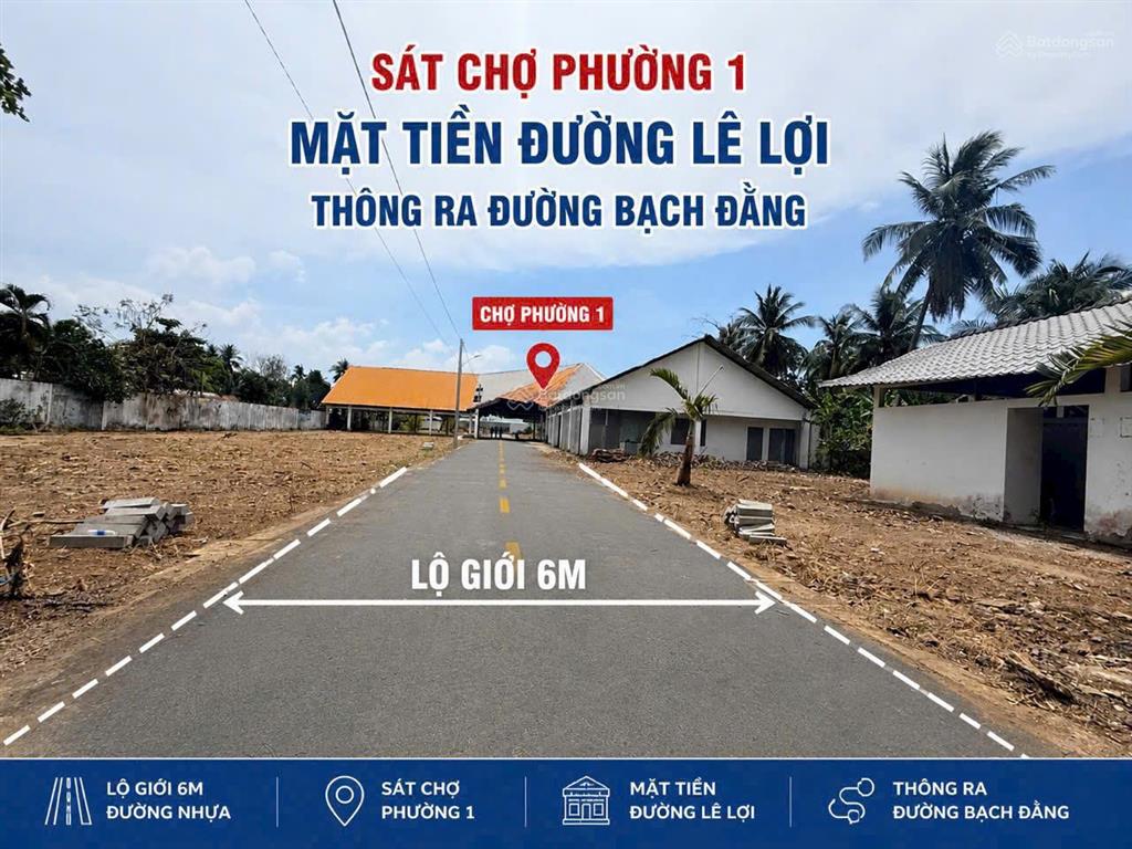 Bán đất nền dự án tại lê lợi, trà vinh, 1,4xx tỷ, 100m2 chính chủ hot