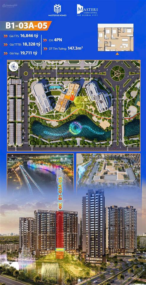 4pn đẳng cấp tại masteri cosmo central view nhạc nước  the global city