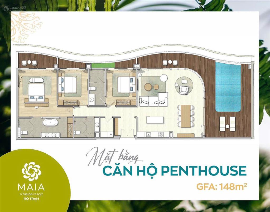 Penthouse maia resort hồ tràm  "dinh thự trên không" thiết kế cao cấp 5 sao chỉ 15 tỷ