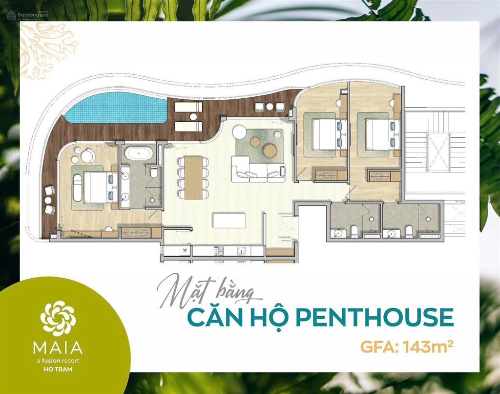 Penthouse maia resort hồ tràm  "dinh thự trên không" thiết kế cao cấp 5 sao chỉ 15 tỷ