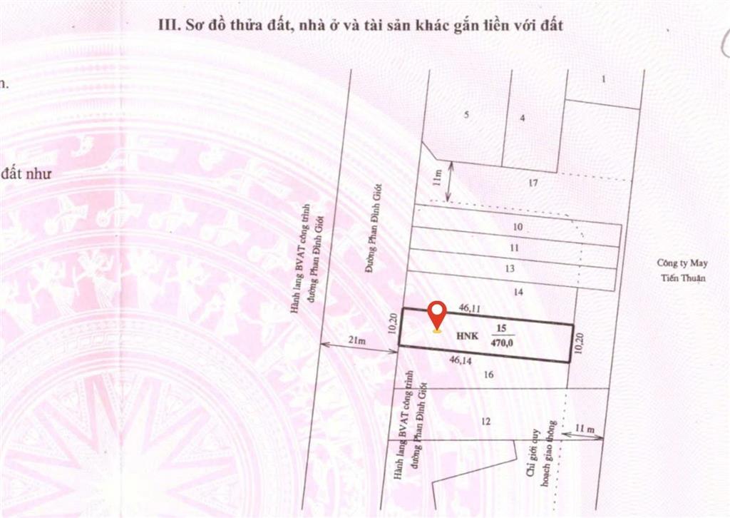 Cần bán lô đất đẹp 470m²  mặt tiền đường phan đình giót, phường đông hải, tỉnh khánh hòa