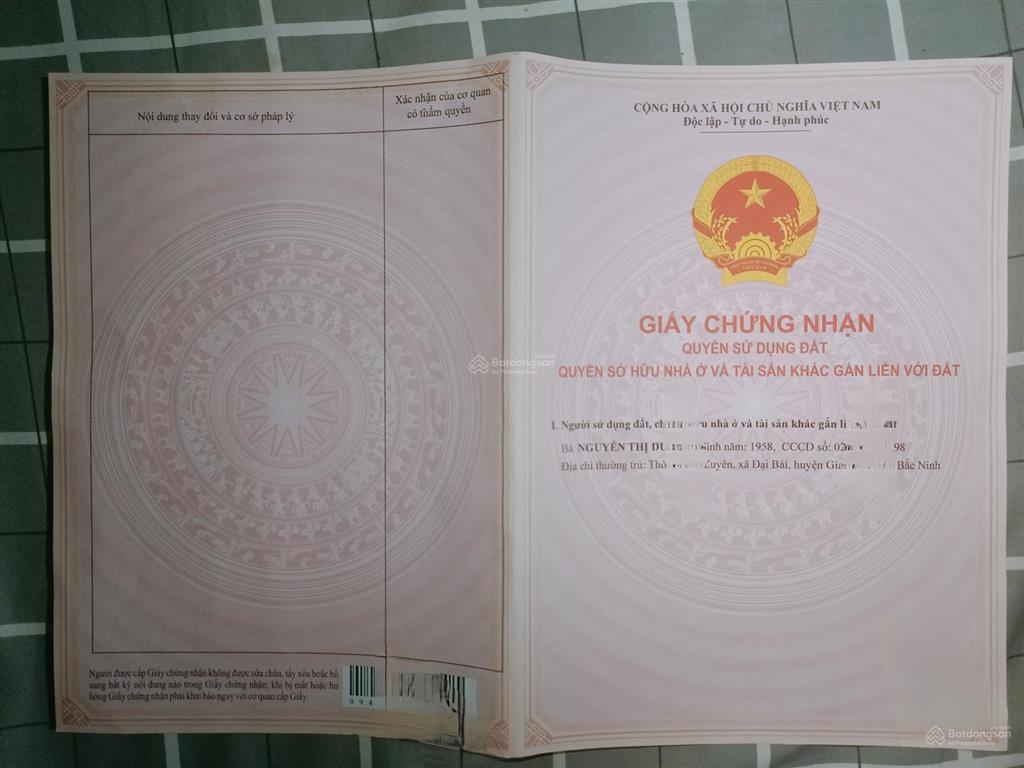 Sổ hồng sẵn tay, sang tên nốt nhạc, pháp lý rõ ràng không tranh chấp, hay vết gì.