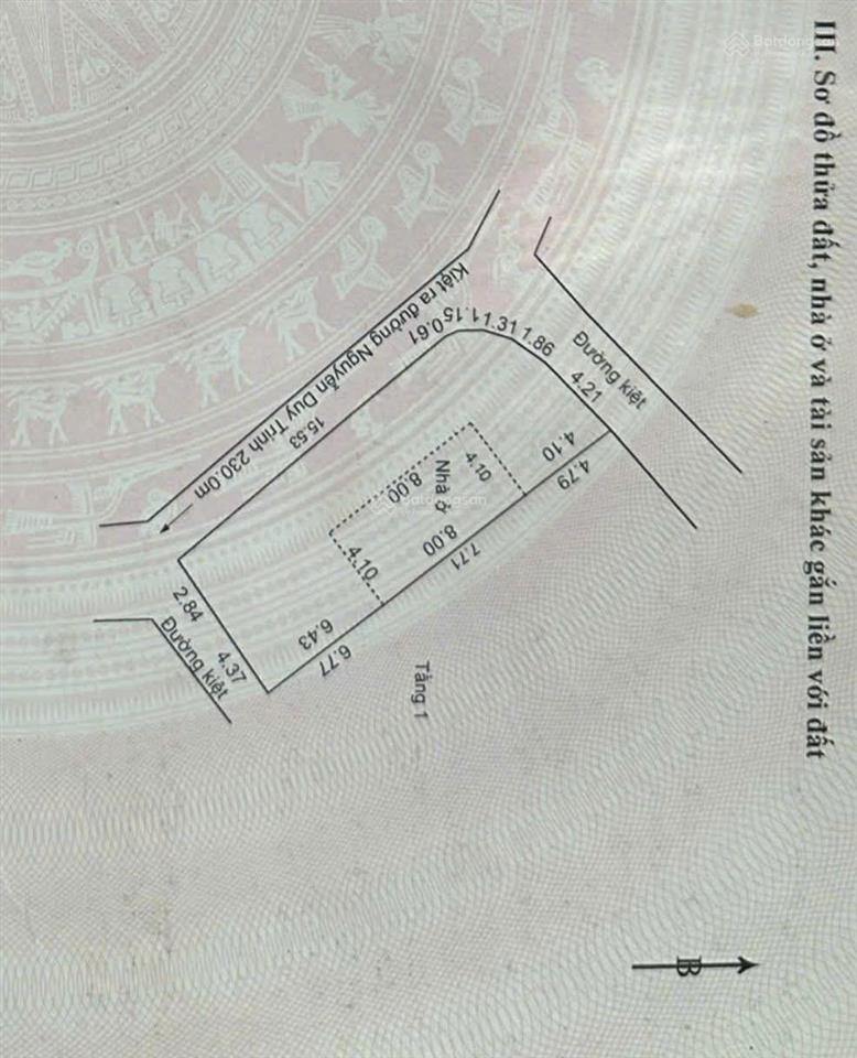 Bán lô đất 3 mặt tiền kiệt nguyễn duy trinh giá 5,5 tỷ