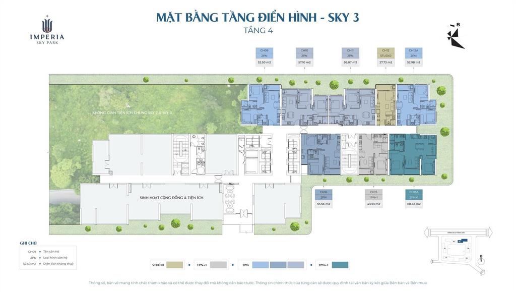 Sắp ra mắt tòa sky3 tranh suất căn studio & 1pn + imperia sky park | booking 100tr (hoàn 100%)