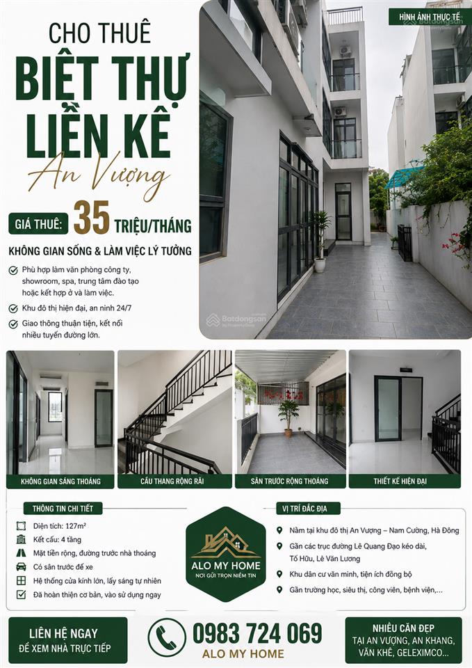 Chuyên cho thuê bt lk khu geleximco,an phú,an vượng,tenra,an hưng,văn khê,himlam,louis,galaxy