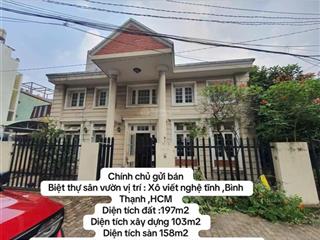 Bán bt tại 818/23h xô viết nghệ tĩnh, p 25, q.bình thạnh, 35 tỷ, 197m2, giá tốt