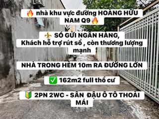 Gấp gấp gấp  chủ ngộp bank cần bán nhà  162m2 full thổ cư  hoàng hữu nam tăng nhơn phú