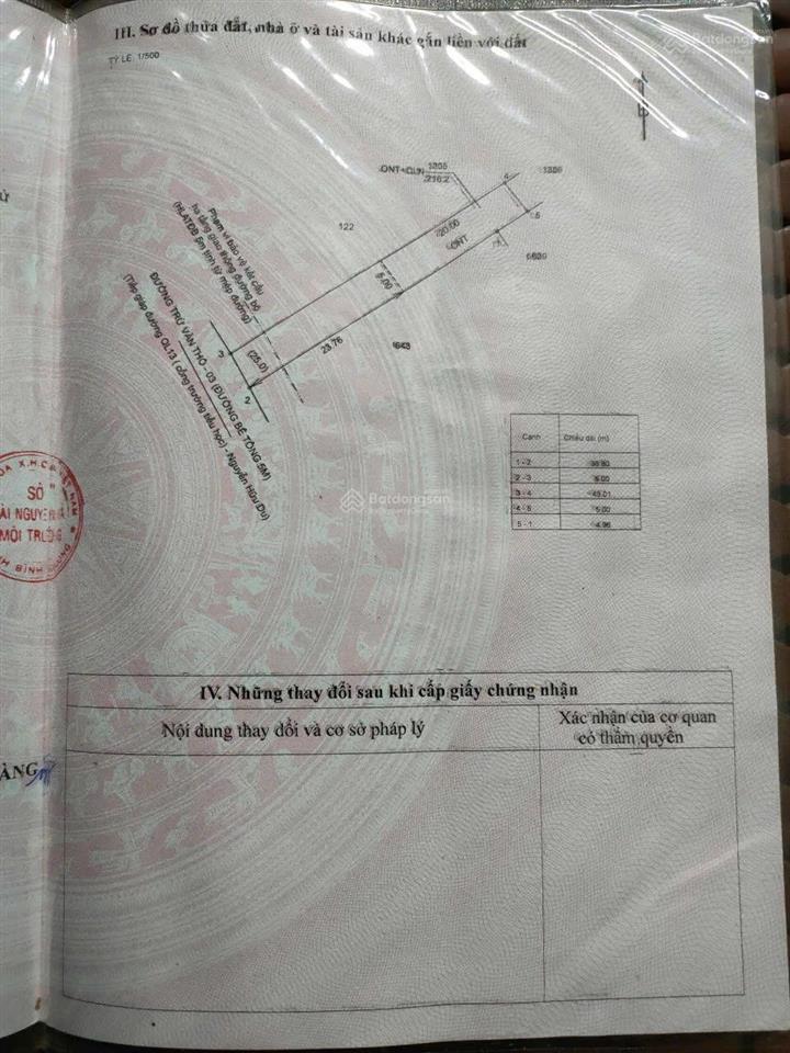 Bán đất chính chủ tổng diện tích sử dụng là 216m2
