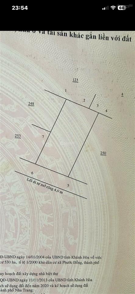 Thôn phước lộc xã phước đồng dt 202 m2 đất cln qh thổ