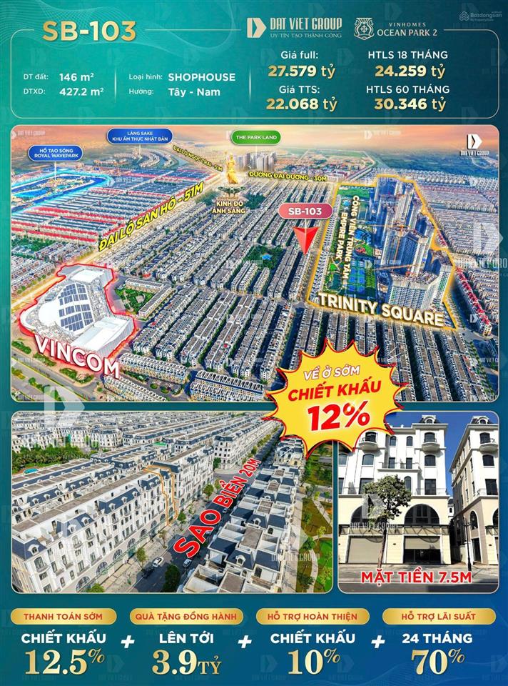 Căn shophouse  kinh doanh đắc địa. giá chỉ nhỉnh 24 tỷ