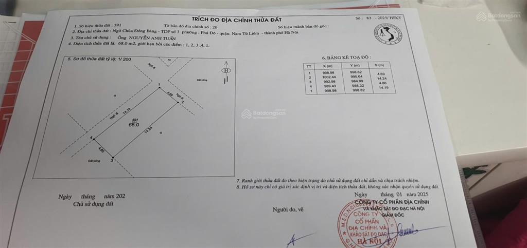 Bán đất phú đô  nam từ liêm nở hậu đẹp  diện tích 68m² (mặt tiền 4m, nở hậu 4.6m tài lộc)